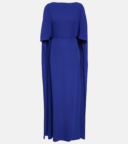 Robe longue en soie à cape - Valentino - Modalova