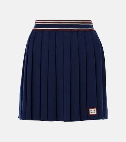 Mini-jupe en laine et cachemire - Miu Miu - Modalova