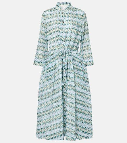 Robe midi en coton et soie imprimés - Tory Burch - Modalova