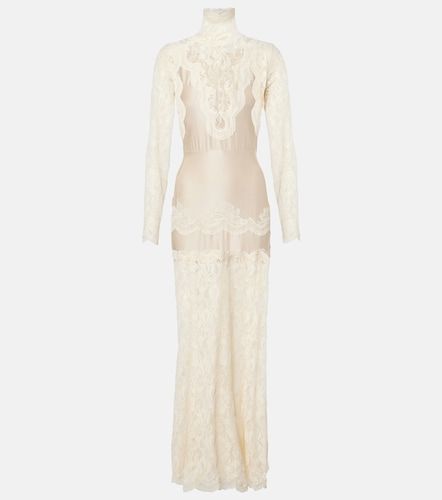 Robe longue de mariée à finitions en dentelle - Rabanne - Modalova