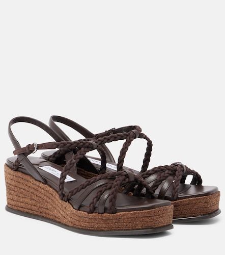 Espadrilles compensées Nyra en cuir et daim - Jimmy Choo - Modalova