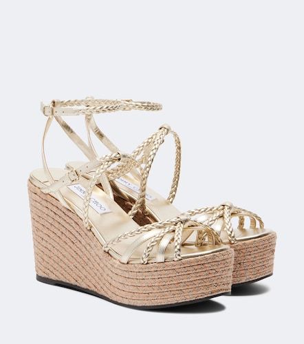Espadrilles compensées Nyra en cuir - Jimmy Choo - Modalova