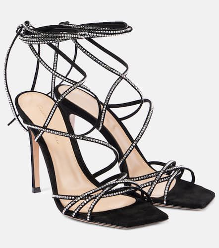 Sandales Ankletie 105 en daim - Gianvito Rossi - Modalova