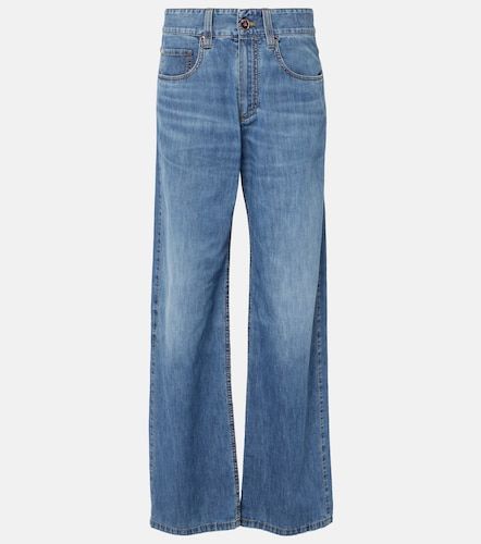 Jean droit à taille mi-haute - Brunello Cucinelli - Modalova