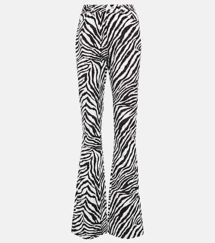 Pantalon évasé à taille haute à motif zèbre - Alessandra Rich - Modalova