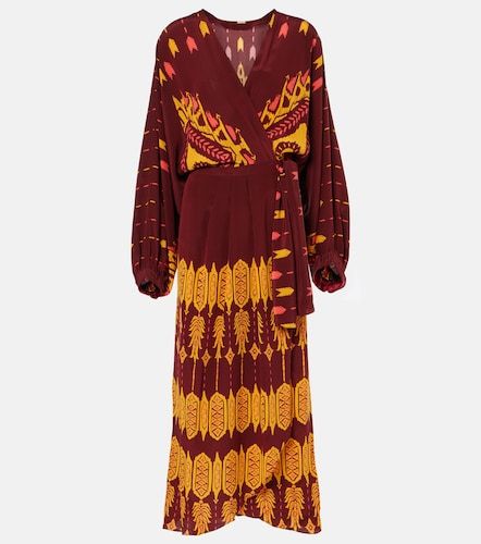 Robe portefeuille en soie imprimée - Johanna Ortiz - Modalova