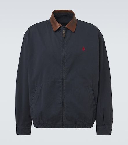 Blouson en coton à finitions en cuir - Prada - Modalova