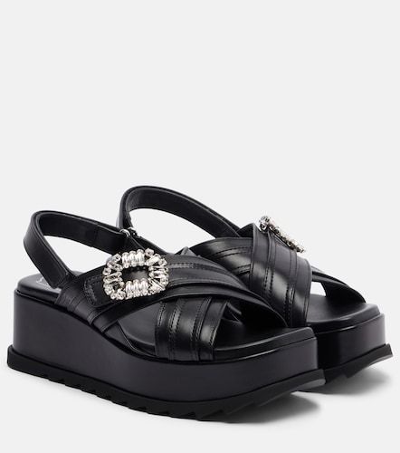 Sandales compensées Strass Buckle en cuir - Roger Vivier - Modalova