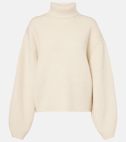 Pull à col roulé côtelé en laine mélangée - Toteme - Modalova