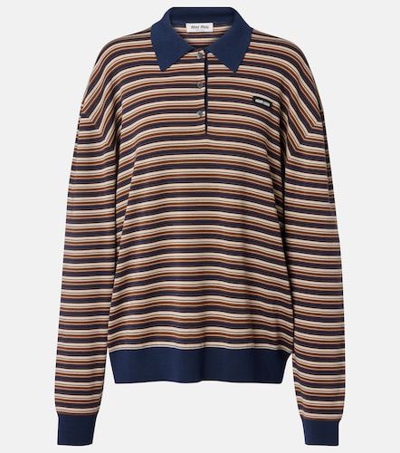 Miu Miu Polo rayé en laine vierge - Miu Miu - Modalova