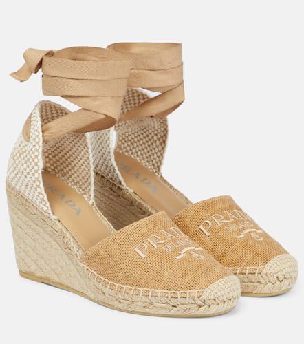 Espadrilles compensées à logo - Prada - Modalova