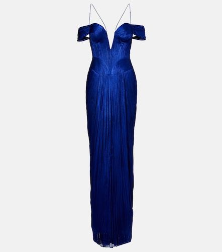 Robe longue Camilla en tulle de soie métallisée - Maria Lucia Hohan - Modalova