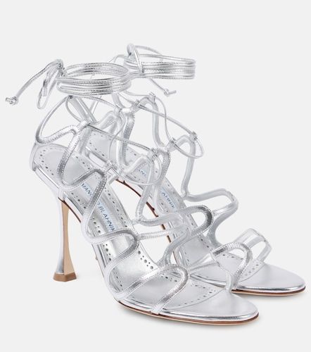 Sandales Fawda 105 en cuir métallisé - Manolo Blahnik - Modalova