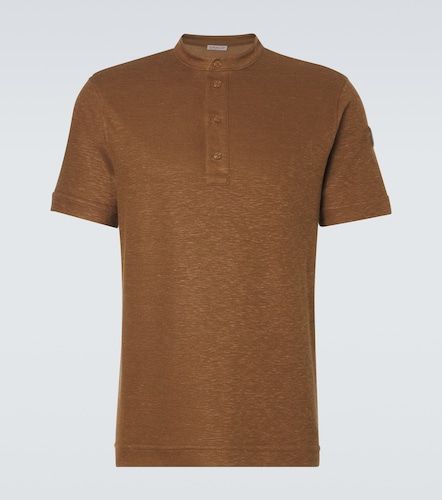 Polo en coton et lin mélangé - Moncler - Modalova