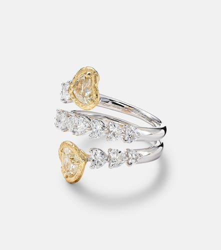 Bague Yellow Heart en or blanc 18 ct et diamants - Kamyen - Modalova