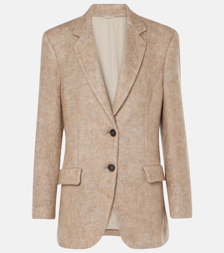 Blazer en laine et mohair et cachemire mélangés - Brunello Cucinelli - Modalova