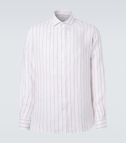 Chemise rayée en lin à rayures - Brunello Cucinelli - Modalova