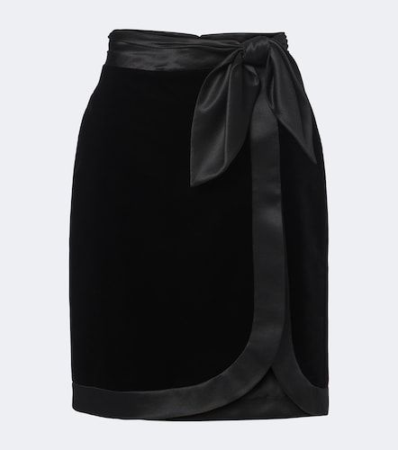 Jupe portefeuille en velours et soie - Saint Laurent - Modalova