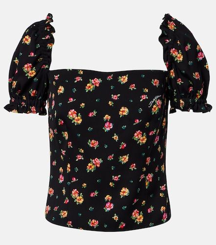 Top en soie mélangée à fleurs - Dolce&Gabbana - Modalova