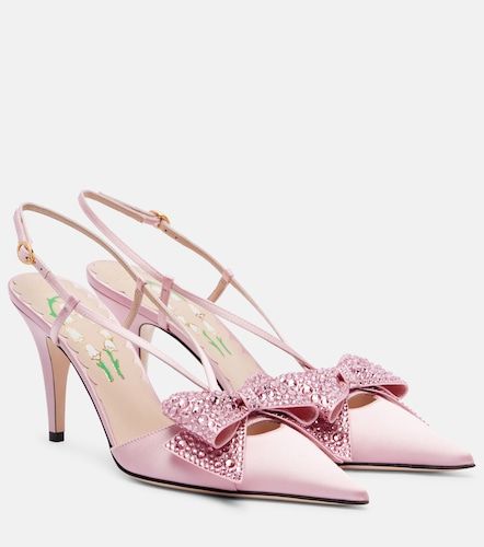 Escarpins slingback Bowow 85 en satin à ornements - Valentino Garavani - Modalova