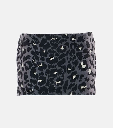 Mini-jupe en velours à motif léopard - Alex Perry - Modalova