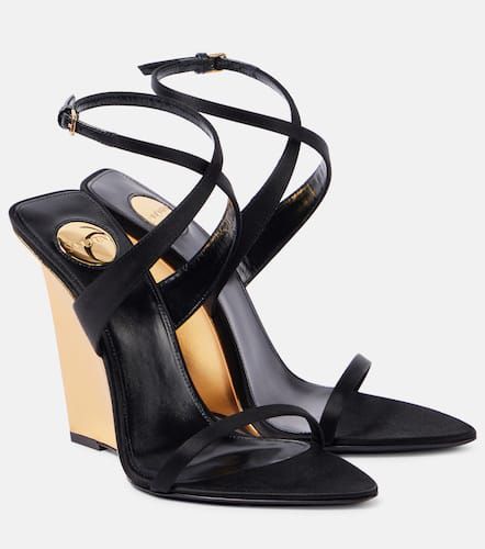 Sandales compensées Salomé 110 en satin - Saint Laurent - Modalova