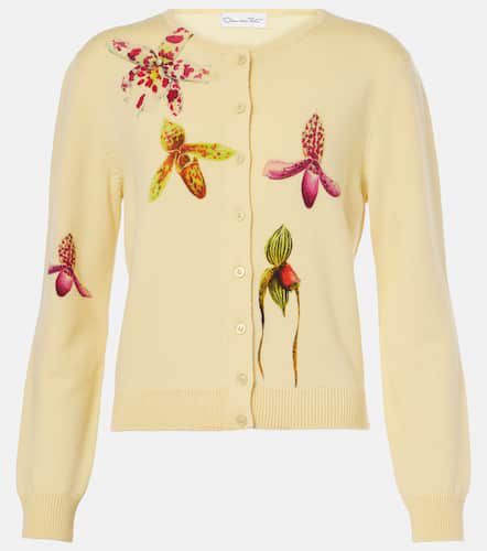 Cardigan en laine à fleurs - Oscar de la Renta - Modalova