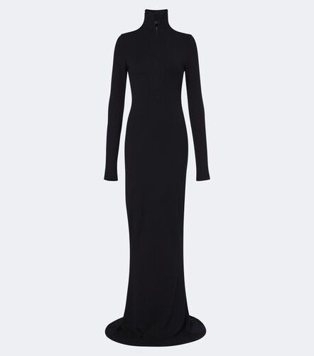 Robe longue en laine mélangée à col roulé - Mugler - Modalova