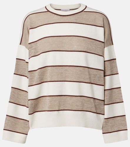 Pull rayé en laine, cachemire et soie - Brunello Cucinelli - Modalova