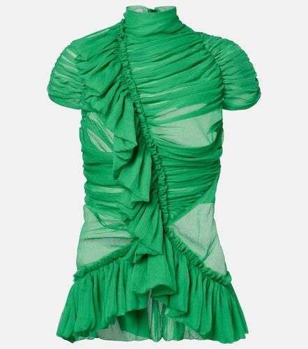 Top en soie à volants - Dries Van Noten - Modalova