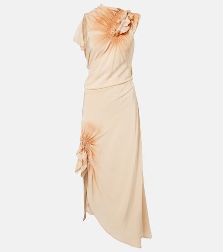 Robe de cocktail asymétrique en soie smockée - Victoria Beckham - Modalova