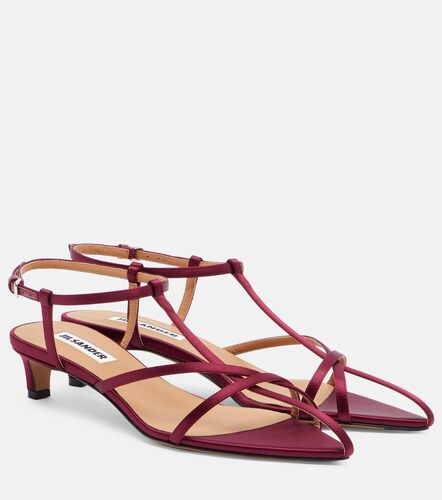 Sandales Cage en satin et cuir - Jil Sander - Modalova