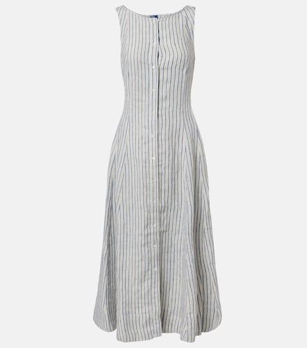 Robe midi en lin à rayures - Polo Ralph Lauren - Modalova
