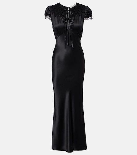 Robe longue en satin de soie et dentelle - Rodarte - Modalova
