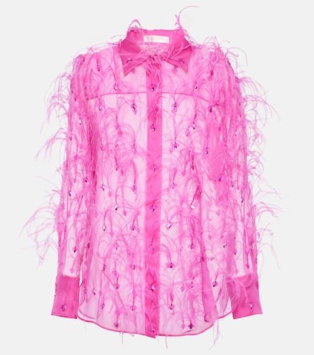 Blouse en organza de soie à broderies - Valentino - Modalova