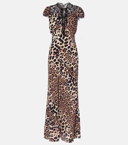 Robe midi en soie à imprimé léopard - Rodarte - Modalova