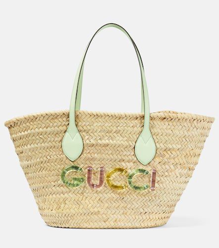 Gucci Cabas Small en paille à logo - Gucci - Modalova