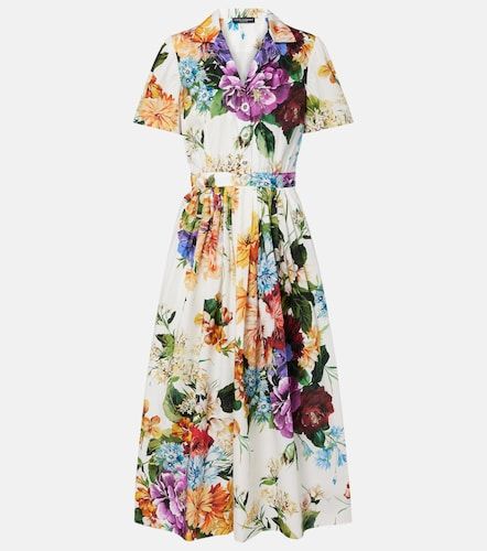 Robe chemise en coton à fleurs - Dolce&Gabbana - Modalova