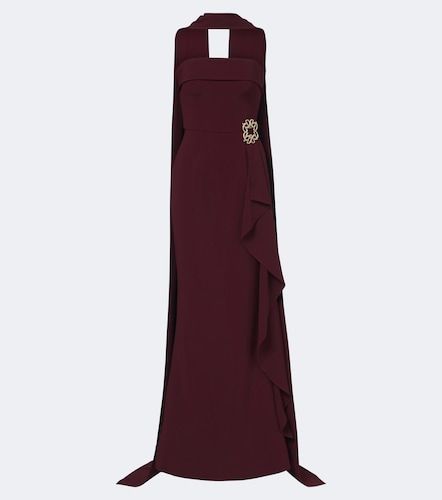 Robe longue à foulard et ornements - Elie Saab - Modalova