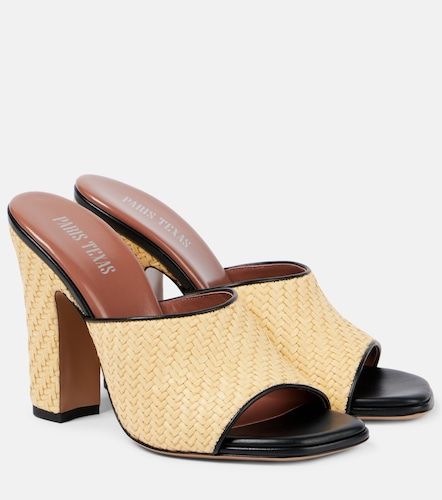 Mules Ava 100 en raphia et cuir - Paris Texas - Modalova