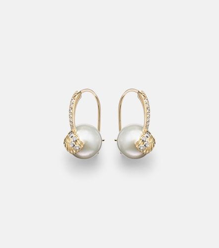 Boucles d’oreilles en or 14 ct (585/1000), perles et diamants - Sydney Evan - Modalova