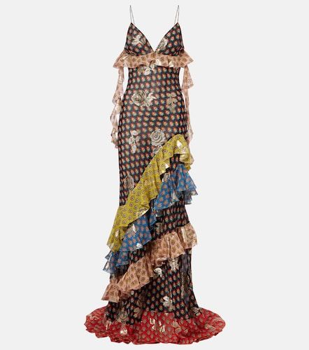 Robe longue en soie mélangée à fleurs - Etro - Modalova