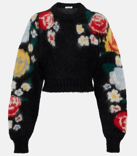 Pull intarsia en mohair mélangé - Miu Miu - Modalova