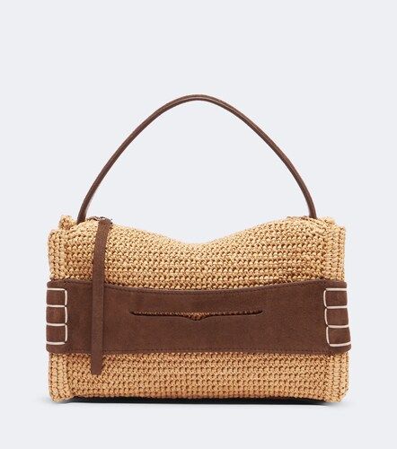Sac Loafer Small en raphia et daim - JW Anderson - Modalova