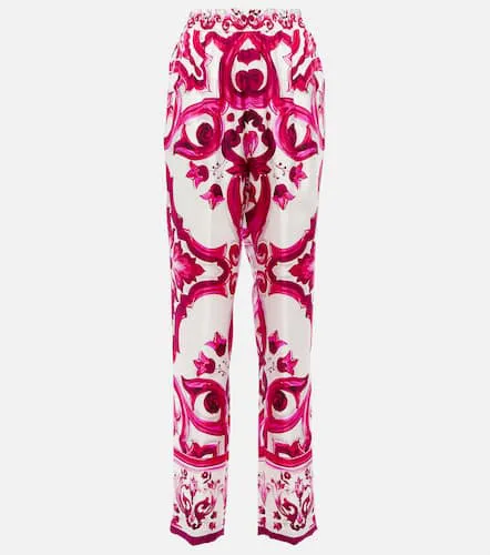Pantalon droit imprimé en soie - Dolce&Gabbana - Modalova