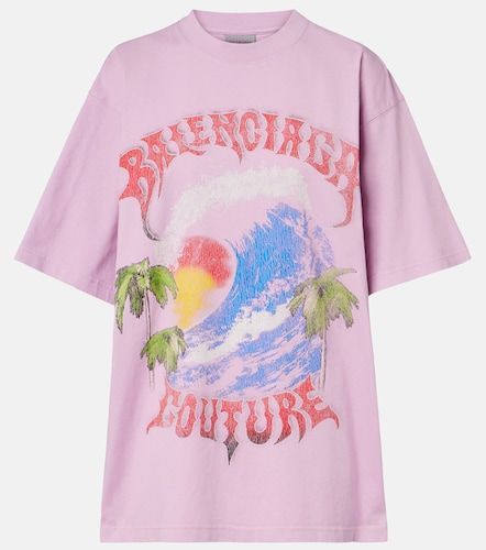 T-shirt en coton à imprimé - Balenciaga - Modalova