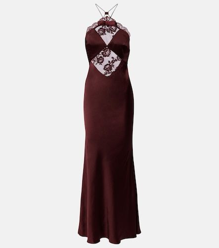 Self-Portrait Robe longue en satin - Self-Portrait - Modalova
