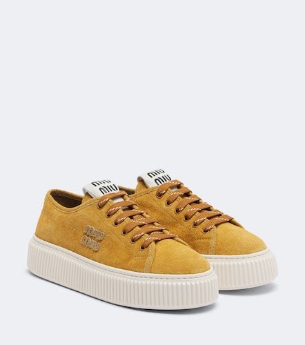 Miu Miu Baskets à plateau en daim - Miu Miu - Modalova