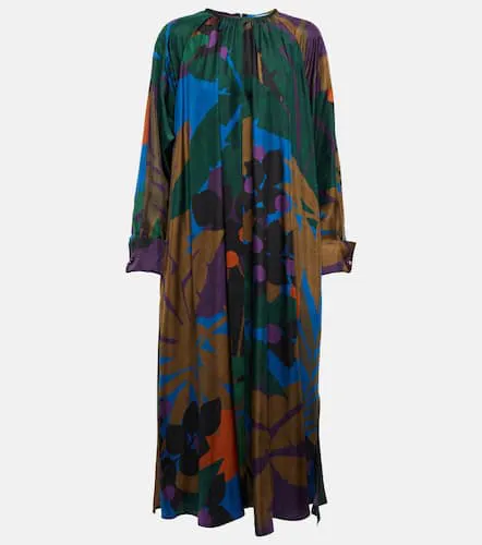 Robe longue Azzurro imprimée en soie - Max Mara - Modalova