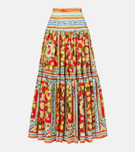 Jupe longue Taormina imprimée en coton - Dolce&Gabbana - Modalova